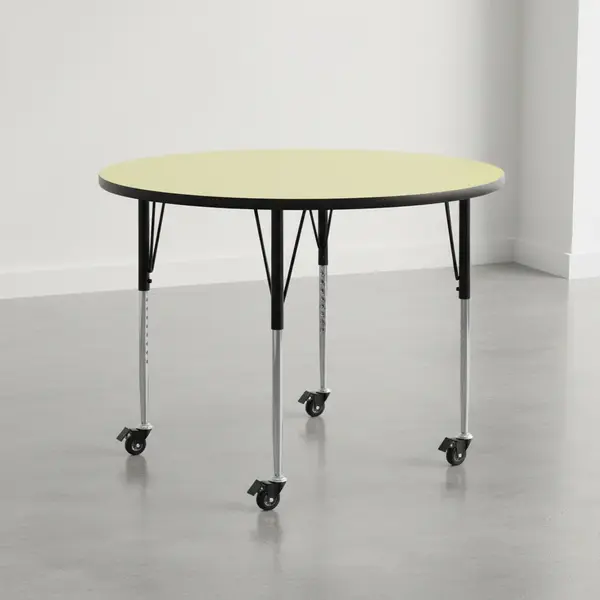 Flash Furniture XU-A42-RND-YEL-T-A-CAS-GG