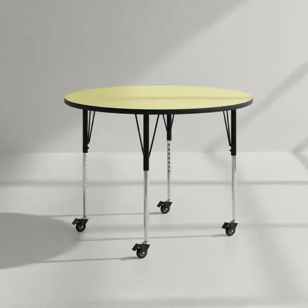 Flash Furniture XU-A48-RND-YEL-T-A-CAS-GG