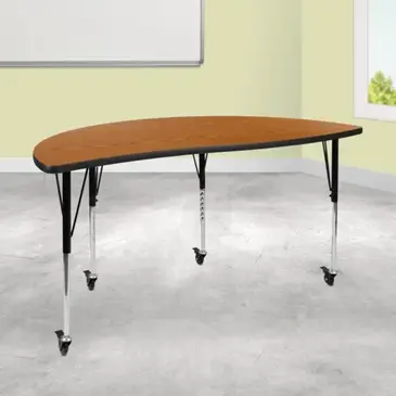 Flash Furniture XU-A60-HCIRC-OAK-T-A-CAS-GG