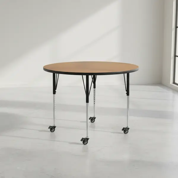 Flash Furniture XU-A60-RND-OAK-T-A-CAS-GG