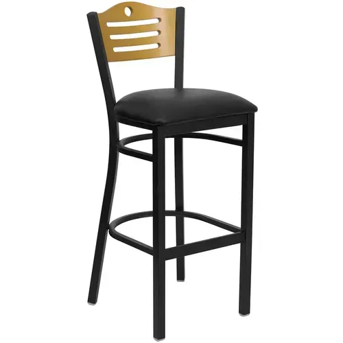 Flash Furniture XU-DG-6H3B-SLAT-BAR-BLKV-GG