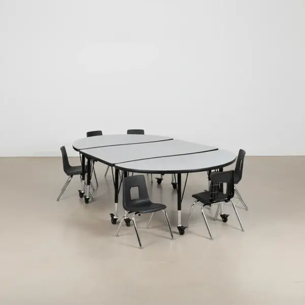 Flash Furniture XU-GRP-12CH-A3048CON-48-GY-T-P-CAS-GG