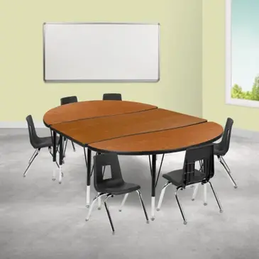 Flash Furniture XU-GRP-12CH-A3048CON-48-OAK-T-P-GG