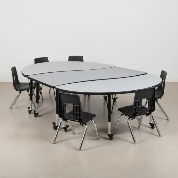 Flash Furniture XU-GRP-12CH-A3060CON-60-GY-T-P-CAS-GG