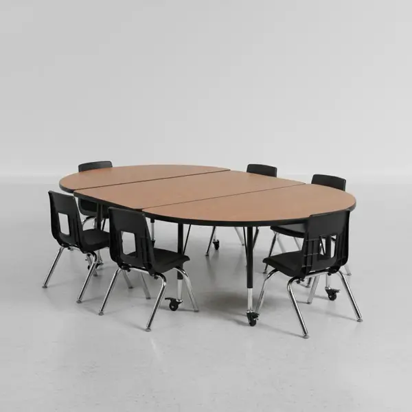 Flash Furniture XU-GRP-12CH-A3060CON-60-OAK-T-P-CAS-GG