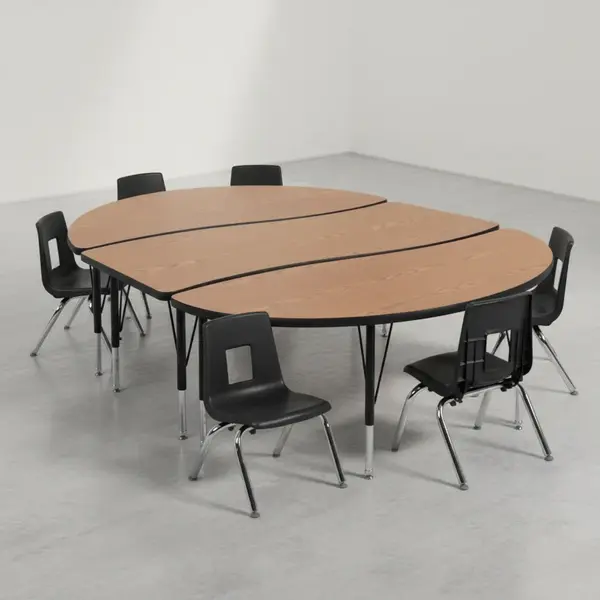 Flash Furniture XU-GRP-12CH-A3060CON-60-OAK-T-P-GG