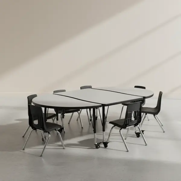 Flash Furniture XU-GRP-14CH-A3048CON-48-GY-T-P-CAS-GG