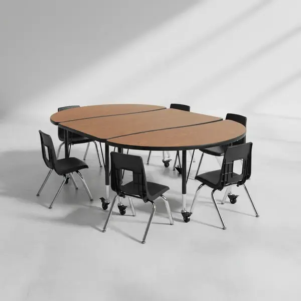 Flash Furniture XU-GRP-14CH-A3048CON-48-OAK-T-P-CAS-GG