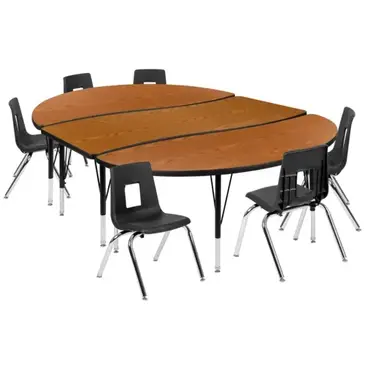 Flash Furniture XU-GRP-14CH-A3060CON-60-OAK-T-P-GG