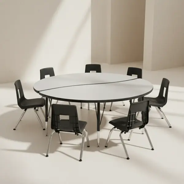 Flash Furniture XU-GRP-14CH-A60-HCIRC-GY-T-P-GG