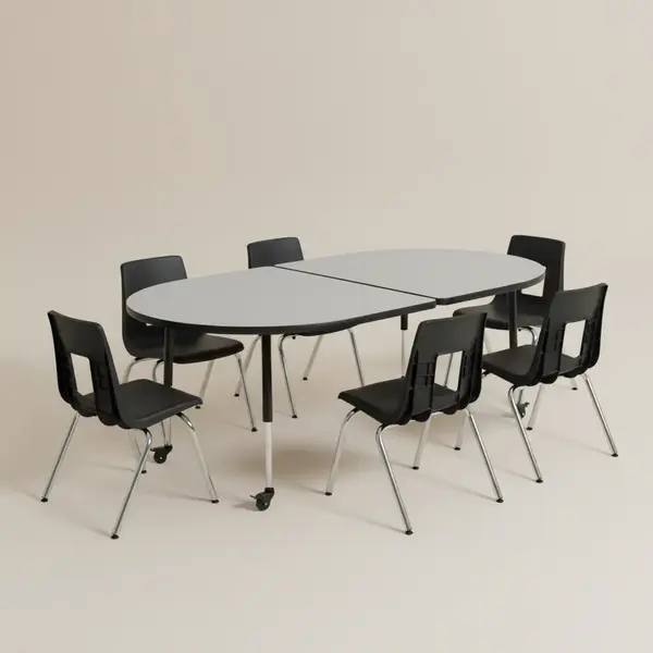 Flash Furniture XU-GRP-16CH-A3048CON-48-GY-T-A-CAS-GG