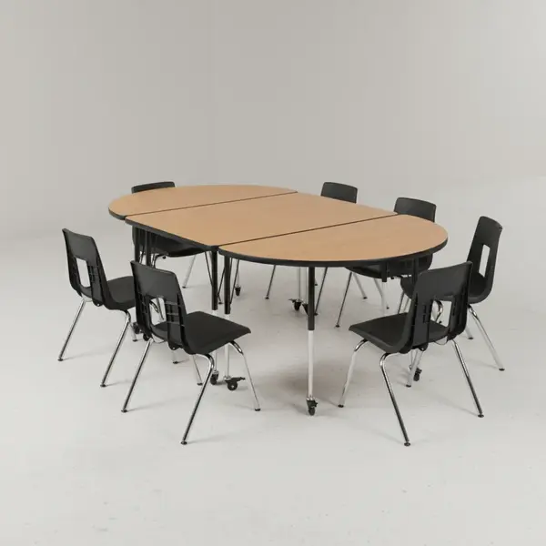 Flash Furniture XU-GRP-16CH-A3048CON-48-OAK-T-A-CAS-GG