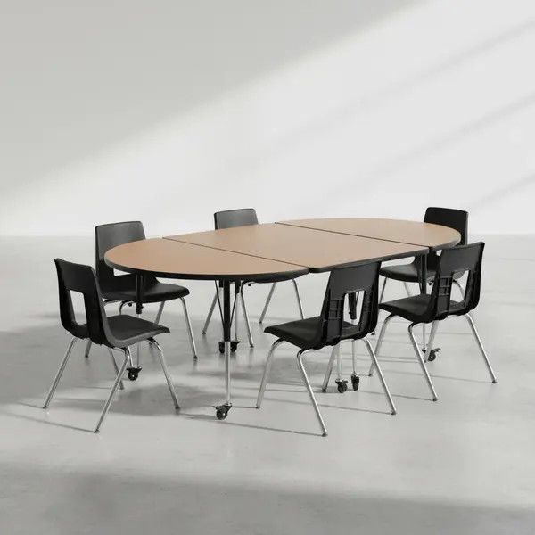 Flash Furniture XU-GRP-16CH-A3060CON-60-OAK-T-A-CAS-GG