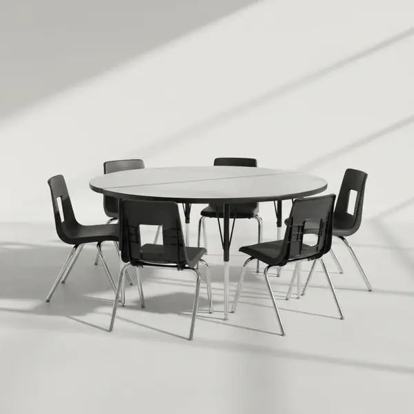 Flash Furniture XU-GRP-16CH-A48-HCIRC-GY-T-A-GG