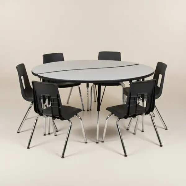 Flash Furniture XU-GRP-16CH-A60-HCIRC-GY-T-A-GG