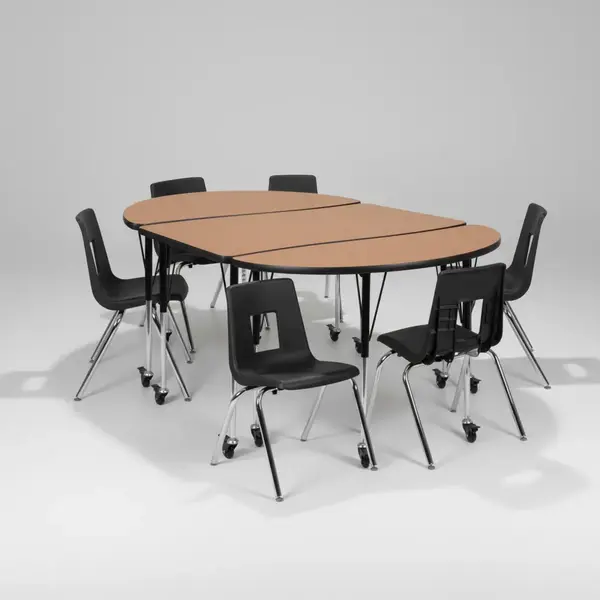 Flash Furniture XU-GRP-18CH-A3048CON-48-OAK-T-A-CAS-GG