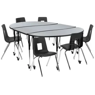 Flash Furniture XU-GRP-18CH-A3060CON-60-GY-T-A-CAS-GG