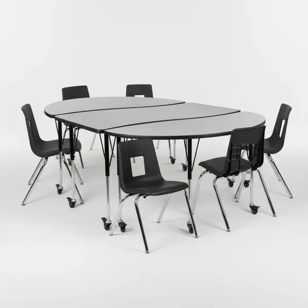 Flash Furniture XU-GRP-18CH-A3060CON-60-GY-T-A-CAS-GG