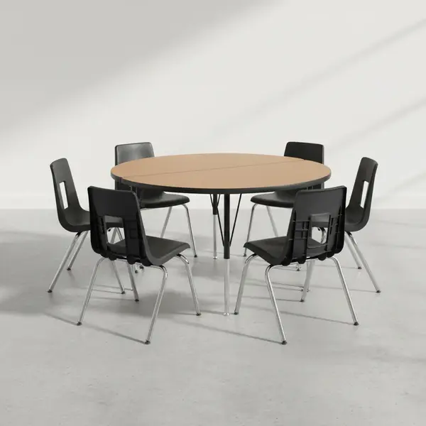 Flash Furniture XU-GRP-18CH-A48-HCIRC-OAK-T-A-GG