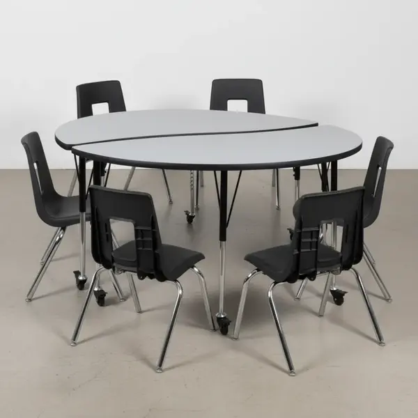 Flash Furniture XU-GRP-18CH-A60-HCIRC-GY-T-A-CAS-GG