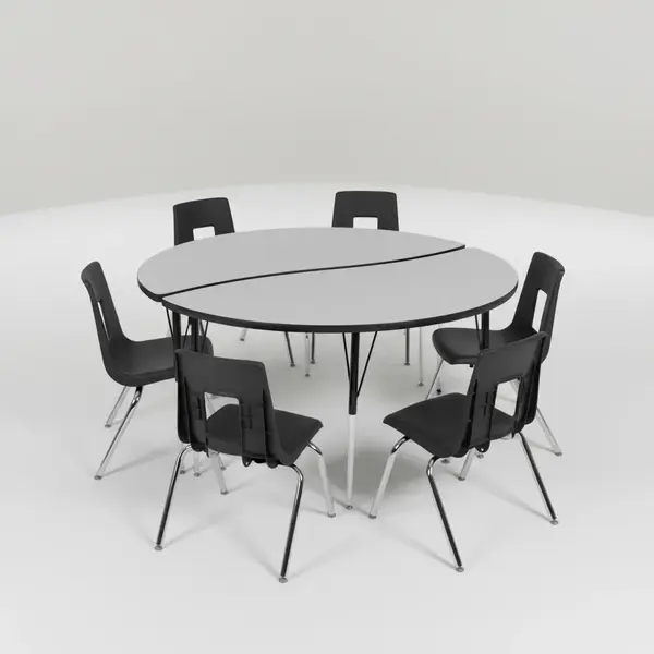 Flash Furniture XU-GRP-18CH-A60-HCIRC-GY-T-A-GG