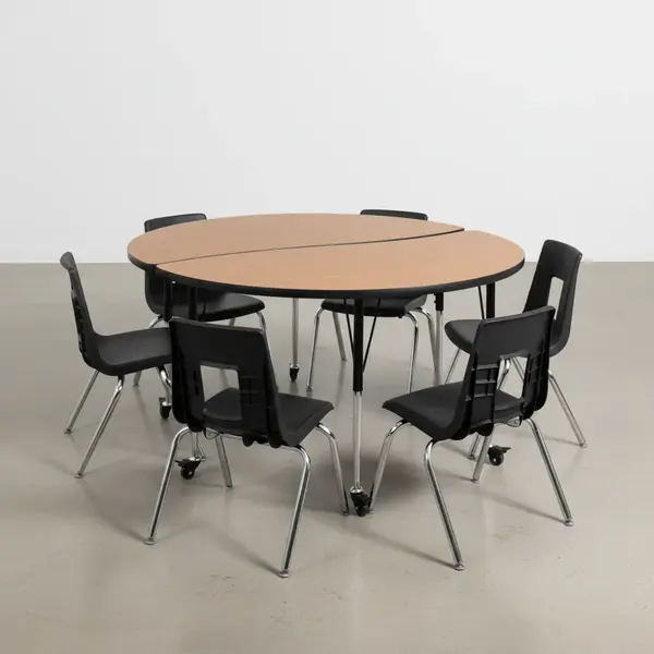 Flash Furniture XU-GRP-18CH-A60-HCIRC-OAK-T-A-CAS-GG