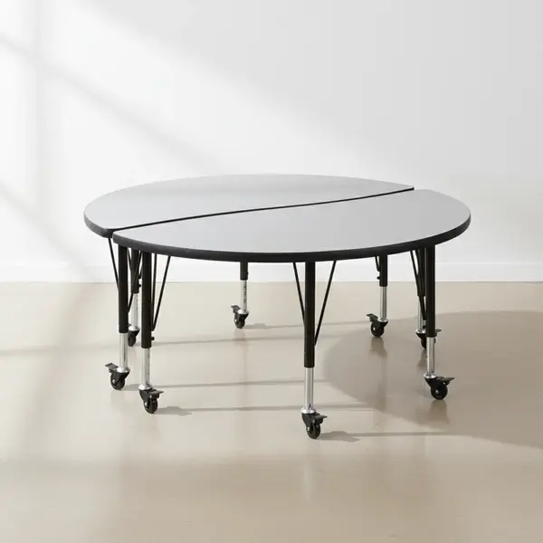 Flash Furniture XU-GRP-A48-HCIRC-GY-T-P-CAS-GG