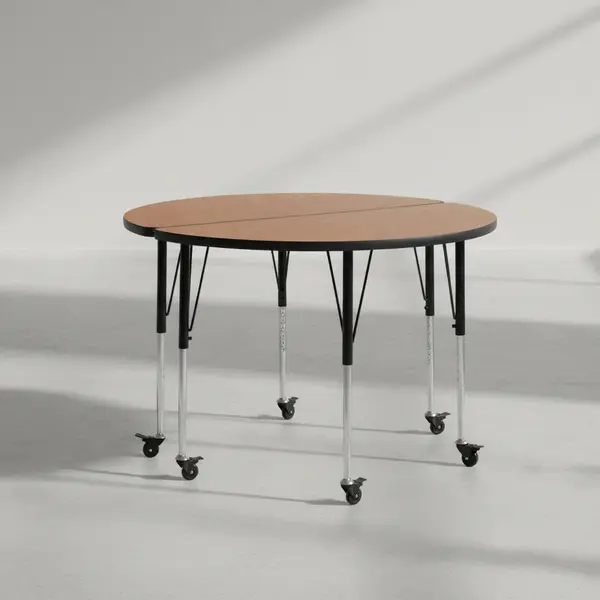 Flash Furniture XU-GRP-A48-HCIRC-OAK-T-A-CAS-GG