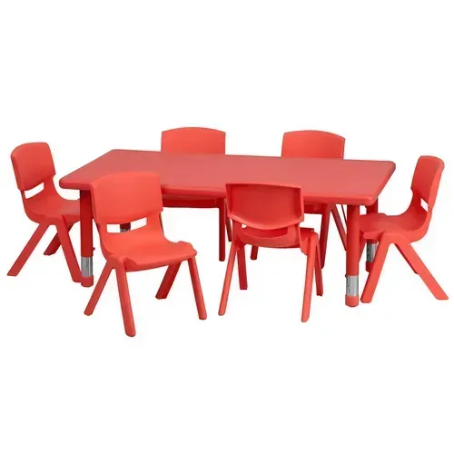 Flash Furniture YU-YCX-0013-2-RECT-TBL-RED-E-GG