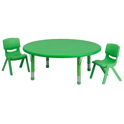 Flash Furniture YU-YCX-0053-2-ROUND-TBL-GREEN-R-GG