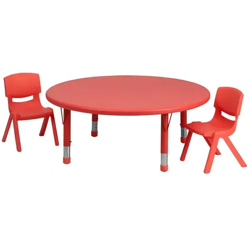 Flash Furniture YU-YCX-0053-2-ROUND-TBL-RED-R-GG