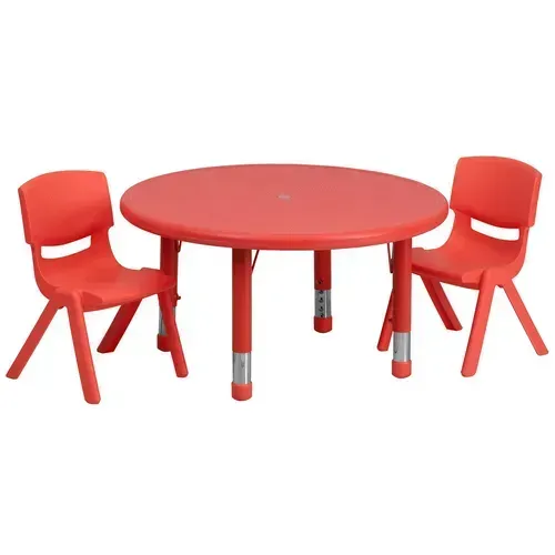 Flash Furniture YU-YCX-0073-2-ROUND-TBL-RED-R-GG