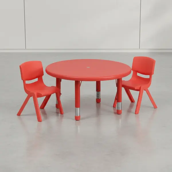 Flash Furniture YU-YCX-0073-2-ROUND-TBL-RED-R-GG