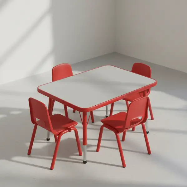 Flash Furniture YU-YCY-060-0034-RECT-TBL-RED-GG