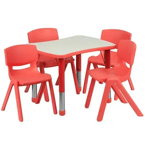 Flash Furniture YU-YCY-098-0034-RECT-TBL-RED-GG