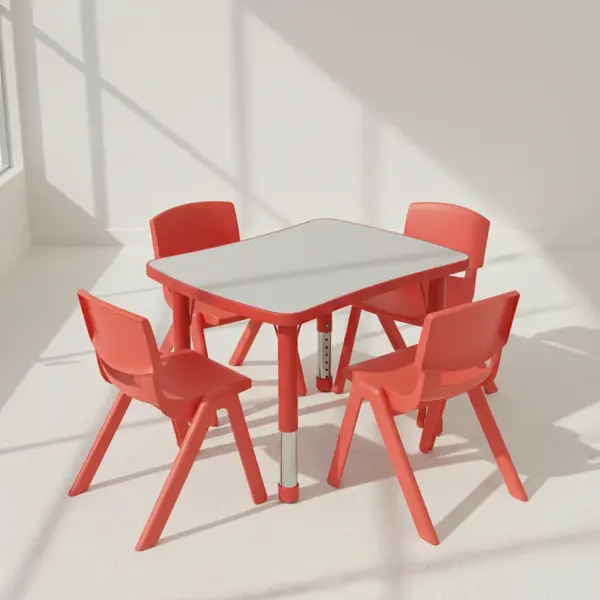 Flash Furniture YU-YCY-098-0034-RECT-TBL-RED-GG