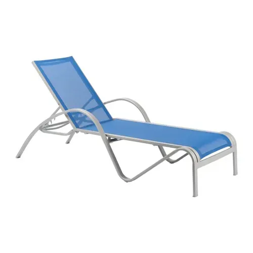 Florida Seating REDINGTON SUNLOUNGER SIL-LT BLUE