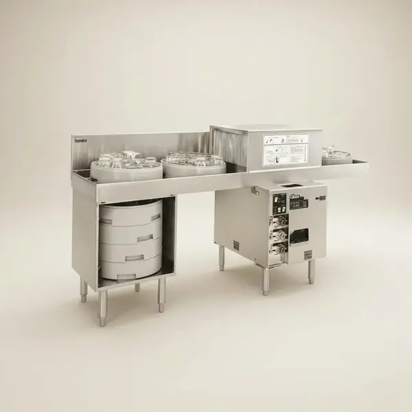 Glastender GT-18+2-90L Glasswasher Station with Drain Tables