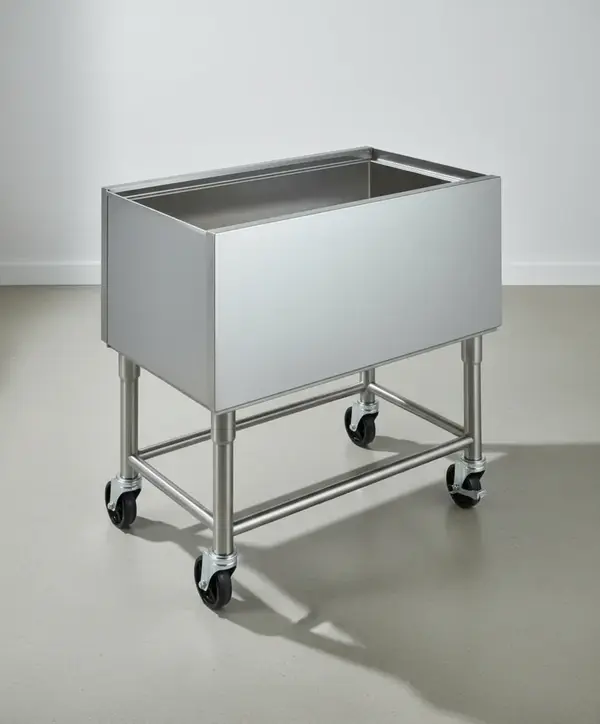 Krowne Metal MB-1824 Mobile Ice Bin with Stainless Steel Liner