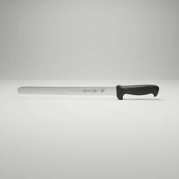Mundial 12" Slicer with Black Handle and Serrated Edge