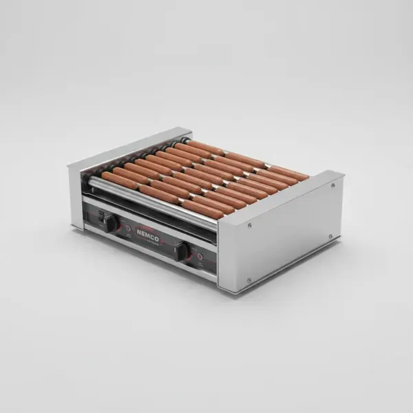 NEMCO 8045W-220 Roll-A-Grill® 35.50'' Countertop Hot Dog Roller Grill with Individual Controls