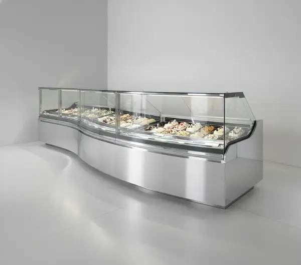 Oscartek DIAMOND 2 GA30 Curved Gelato/Ice Cream Showcase