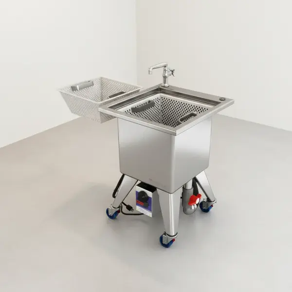 Power Soak SS-M-115-1 Silver Soak Sink - Portable 11 Gallon Wash Tank