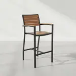 BFM Seating PH101BTKBL Largo Barstool with Arms