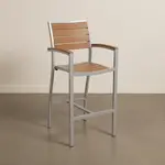 BFM Seating PH101BTKSV Largo Barstool with Arms