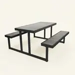 BFM Seating PH5927GRBL Seaside Picnic Table - Gray Teak Finish