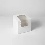 BOXIT CORPORATION 4x4x4 White Cupcake/Bakery Box with Window - 100 Count