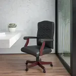 Flash Furniture 801L-LF0005-BK-LEA-GG