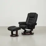 Flash Furniture BT-7818-BK-GG Swivel Recliner with Ottoman