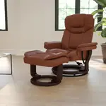 Flash Furniture BT-7821-VIN-GG Swivel Recliner with Ottoman